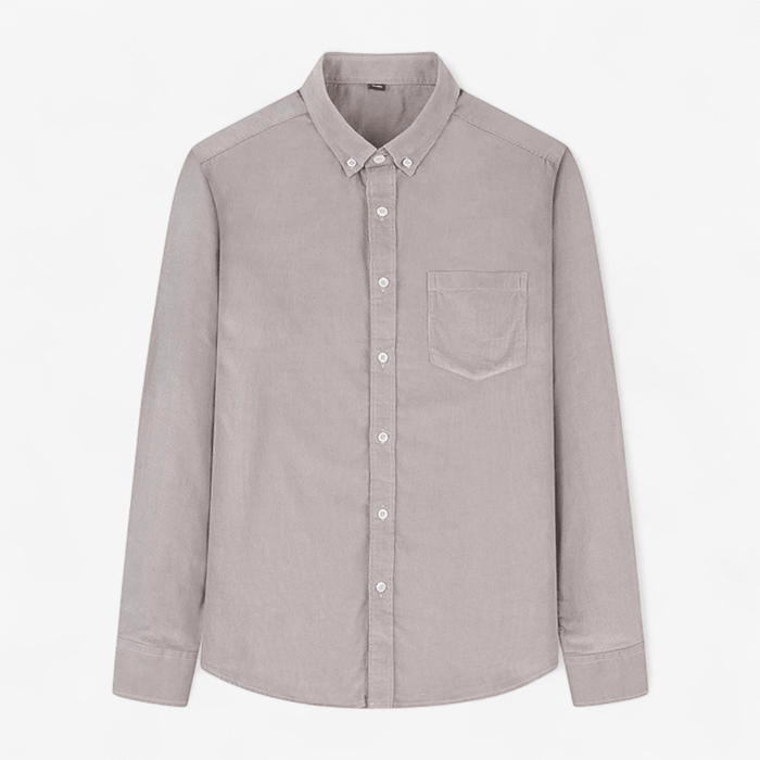 100% Cotton corduroy casual shirt with pocket - AntoniosClothing - Red