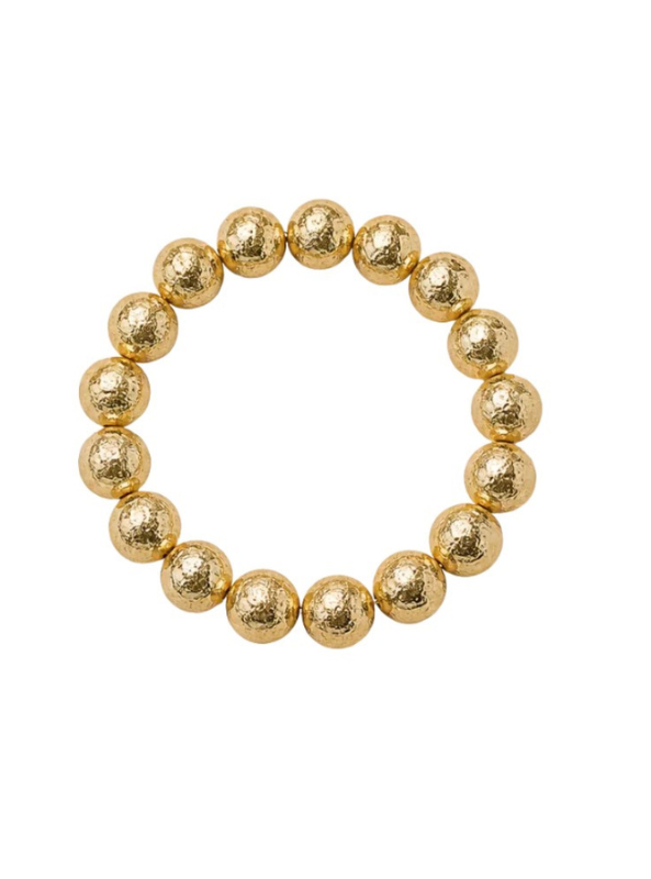 18K Brushed Gold Medium Round Bracelet