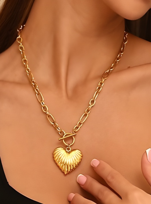 18K Stainless Steel Tarnish Free Heart Necklace