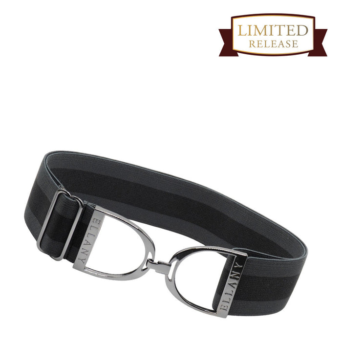 2" Ellany Belt - Charcoal Stripes with Gunmetal Stirrup