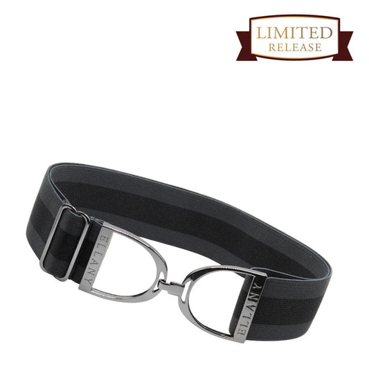 2" Ellany Belt - Charcoal Stripes with Gunmetal Stirrup