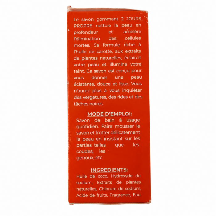 2 Jours Propre | Exfoliating Carrot Soap for Radiant Skin - Yado African & Caribbean Market