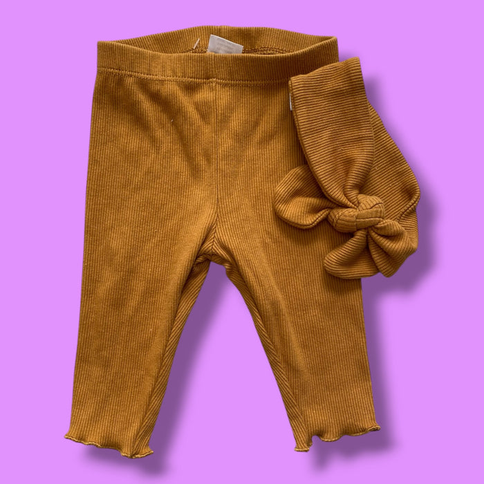 3-6m pl baby pants+bow, brown