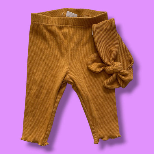 3-6m pl baby pants+bow, brown