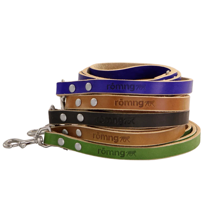 48" Genuine Leather Dog Leashes - Made in USA