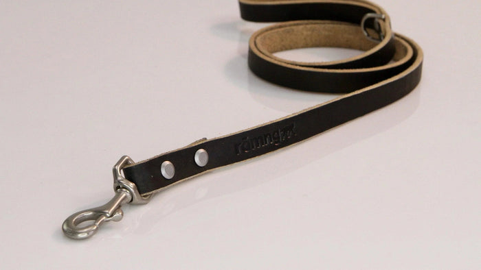 48" Genuine Leather Dog Leashes - Made in USA