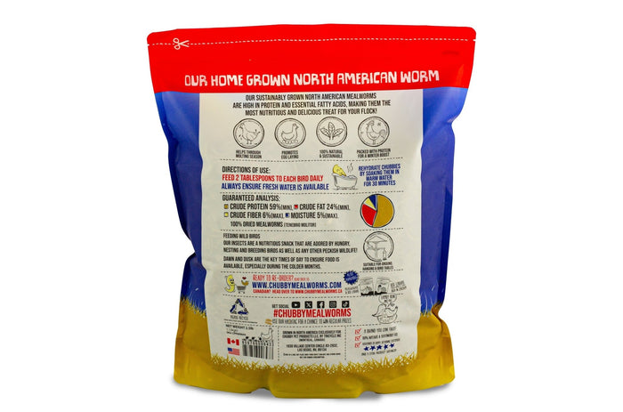 7.5Lbs Chubby North American Dried Mealworms Non-GMO