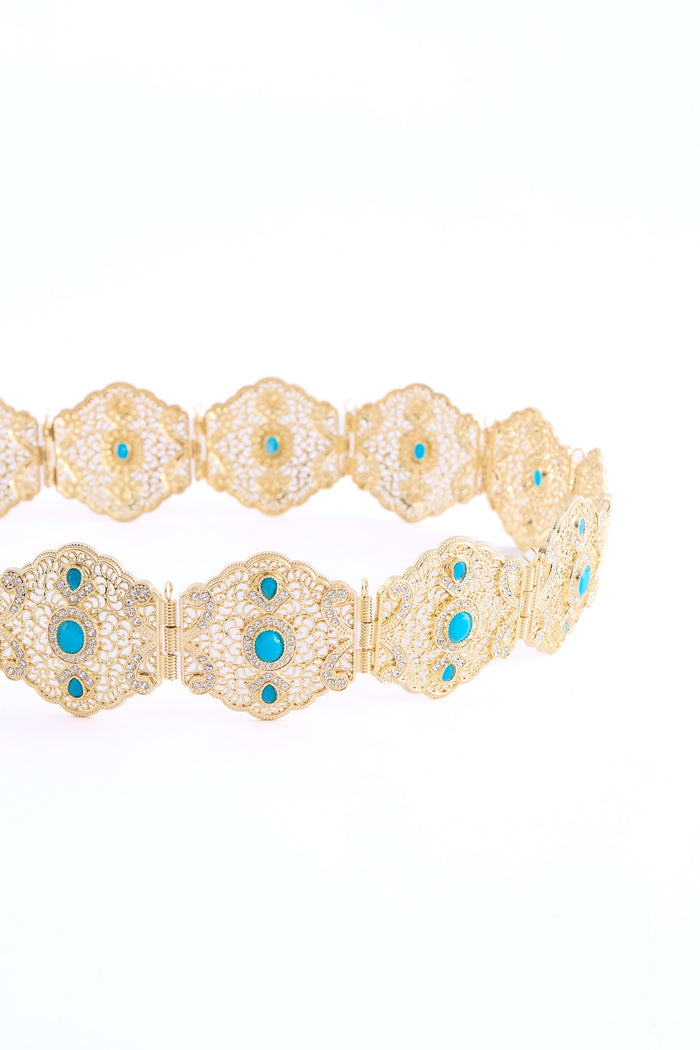 Ahri Gold/Aquablue Belt