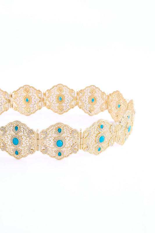 Ahri Gold/Aquablue Belt