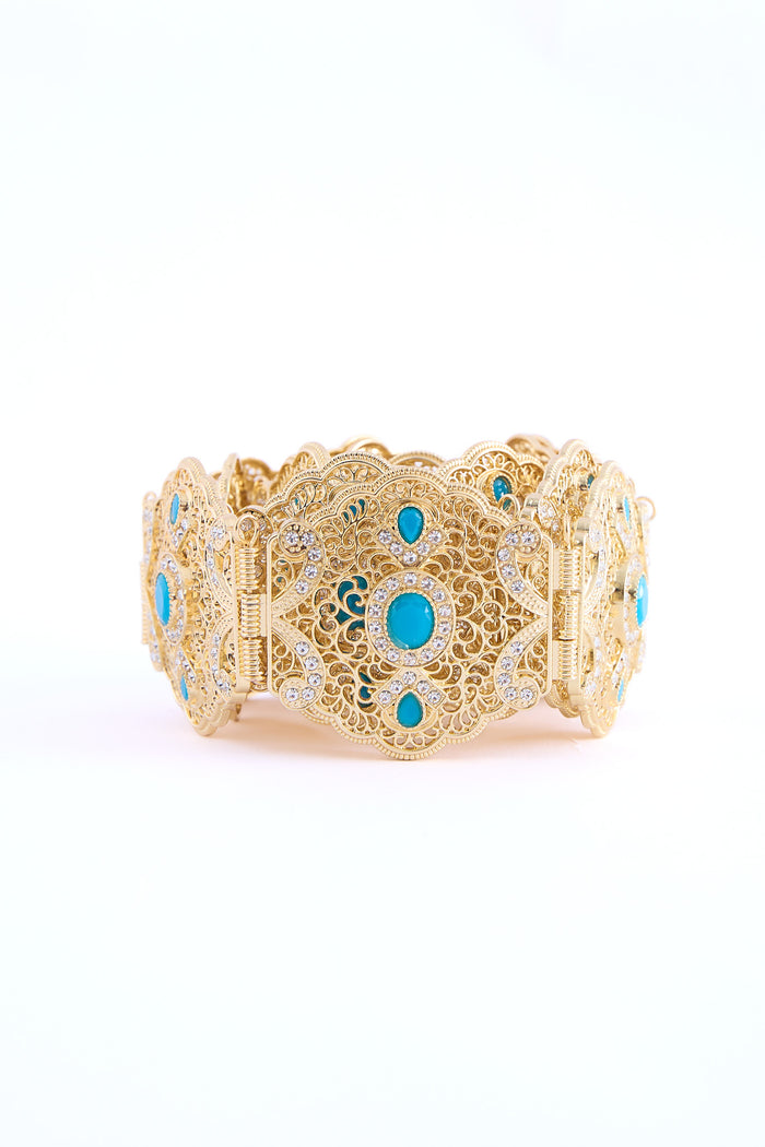 Ahri Gold/Aquablue Belt