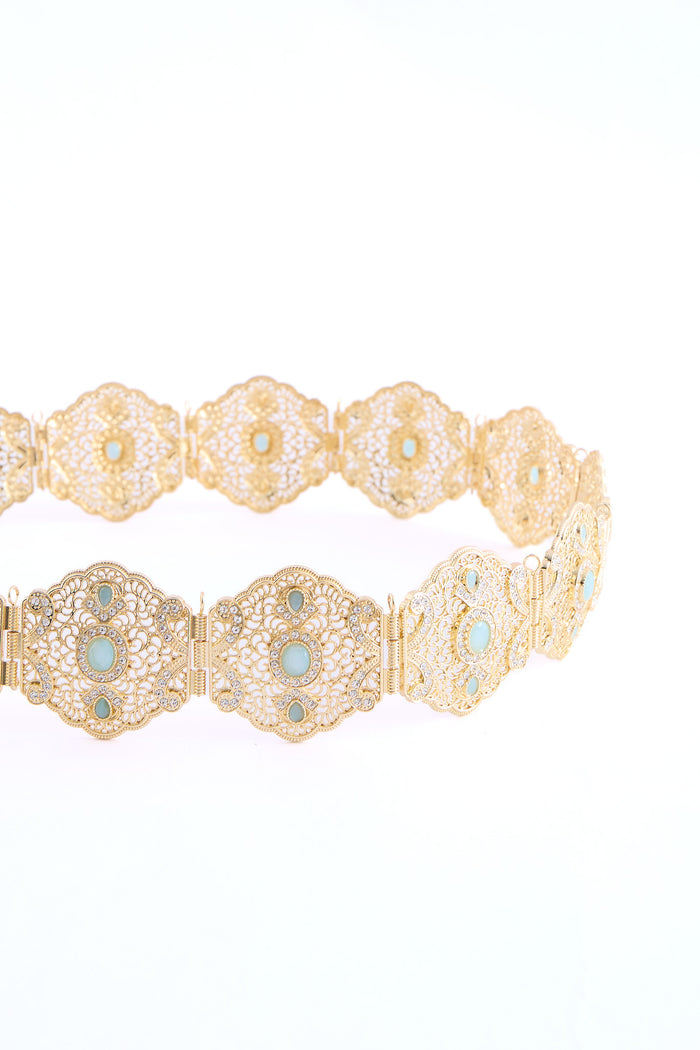 Ahri Gold/Turquoise Belt