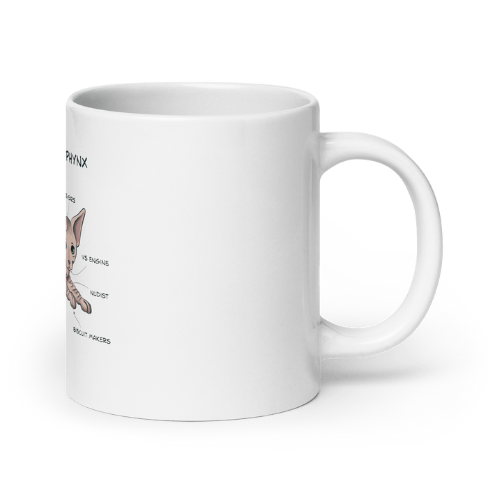 "ANATOMY OF A SPHYNX CAT" COFFEE MUG 20 oz