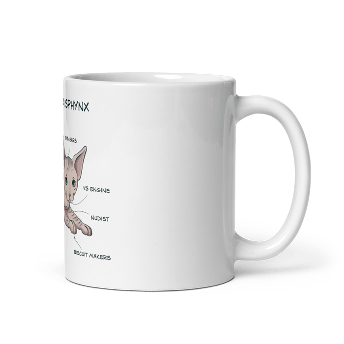 "ANATOMY OF A SPHYNX CAT" COFFEE MUG 11 oz