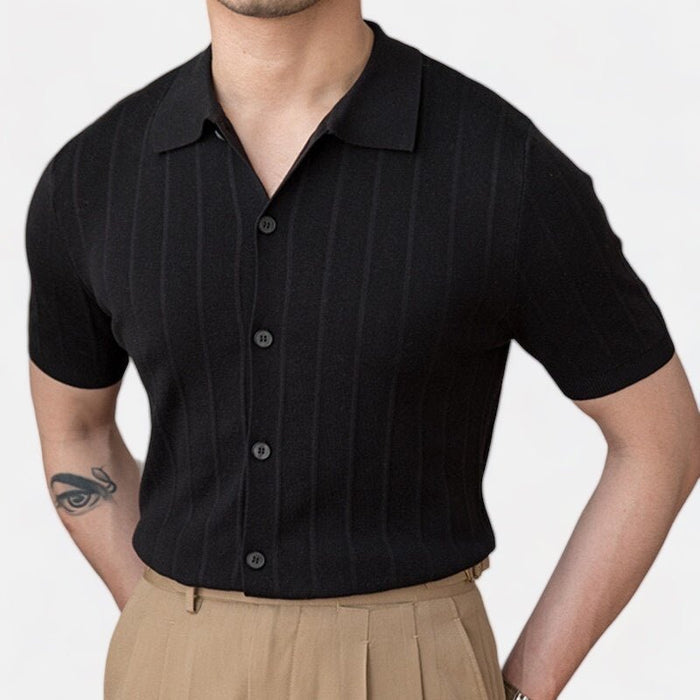 ANK Striped T-Shirt - AntoniosClothing - Black