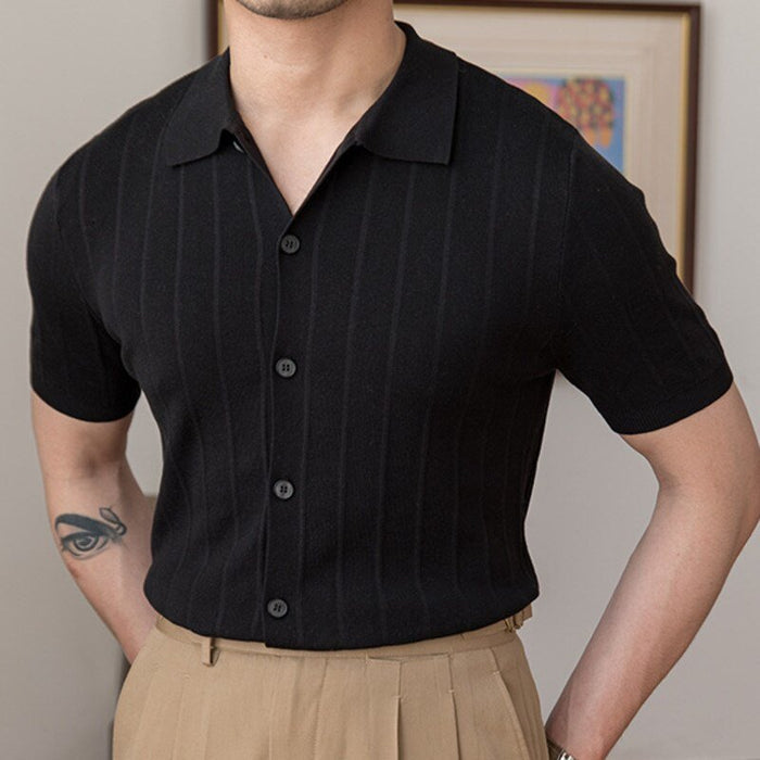 ANK Striped T-Shirt - AntoniosClothing - Black