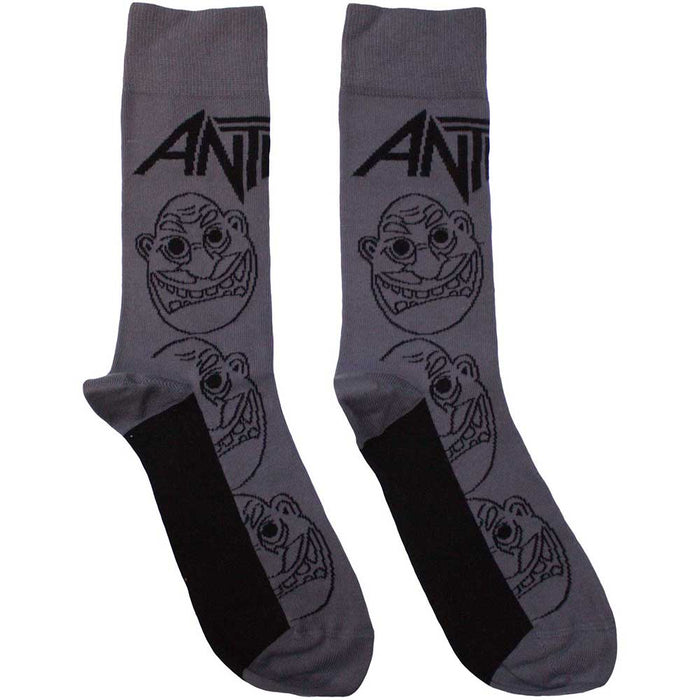 Anthrax Unisex Ankle Socks - Faces Pattern Mono UK SIZE 6 - 11) Rock Off