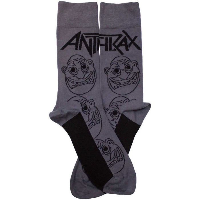 Anthrax Unisex Ankle Socks - Faces Pattern Mono UK SIZE 6 - 11) Rock Off