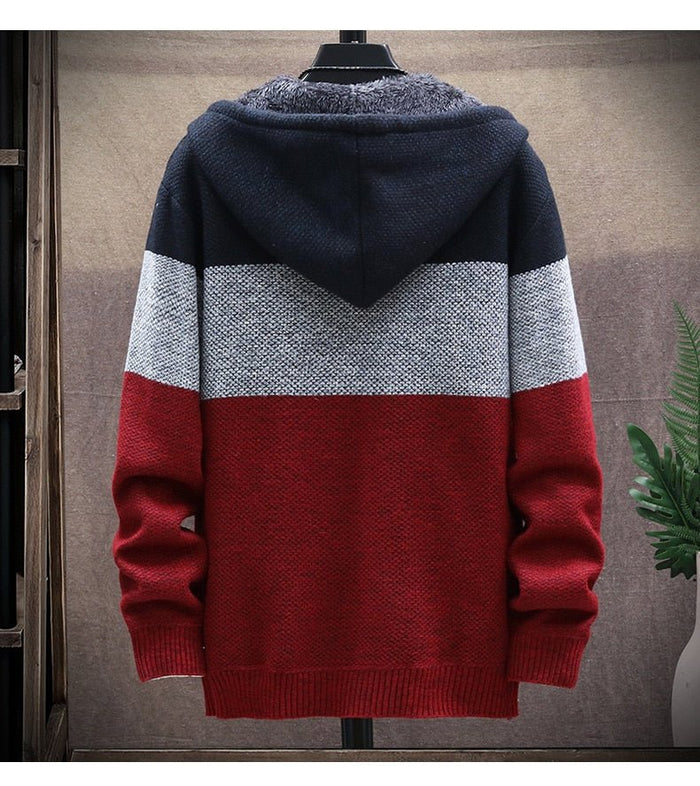 Antonios Autumn Hooded Patchwork Jacket - AntoniosClothing - Blue
