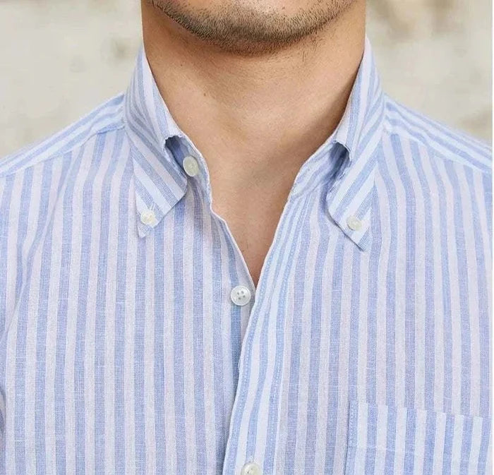 Antonios business striped long-sleeve shirt - AntoniosClothing - Blue