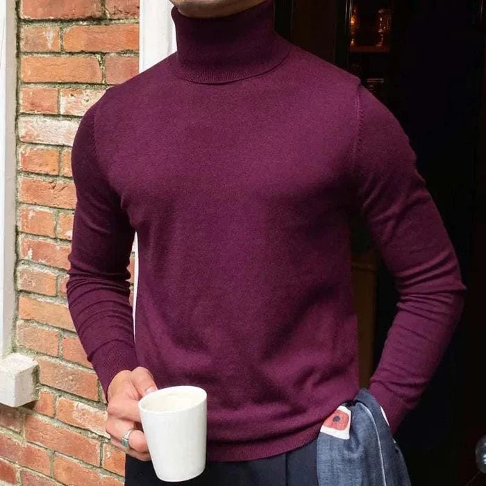 Antonios business turtleneck sweater - AntoniosClothing - Wine