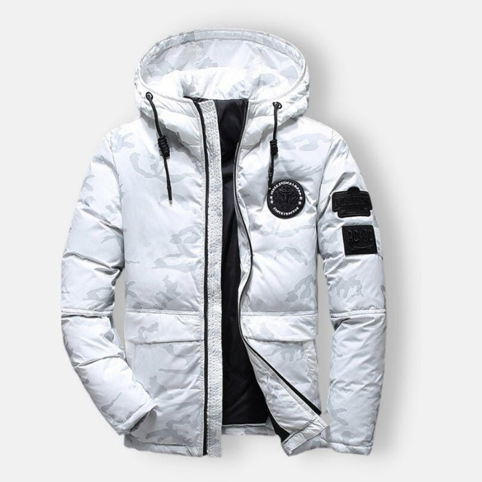 Antonios Camouflage Pattern Winter Jacket - AntoniosClothing - black
