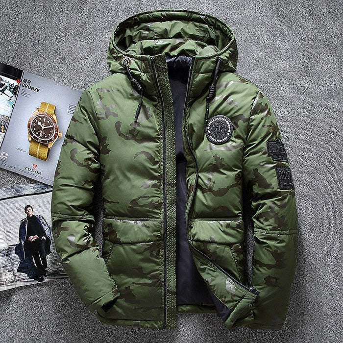 Antonios Camouflage Pattern Winter Jacket - AntoniosClothing - green