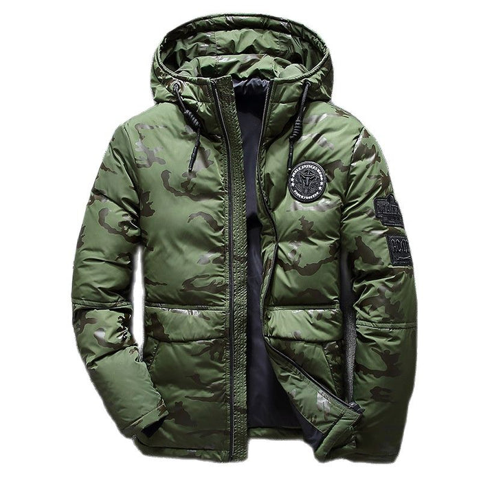 Antonios Camouflage Pattern Winter Jacket - AntoniosClothing - blue