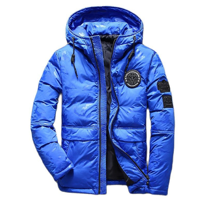 Antonios Camouflage Pattern Winter Jacket - AntoniosClothing - blue