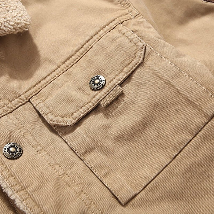 Antonios Cotton Fleece Winter Jacket - AntoniosClothing - Gray