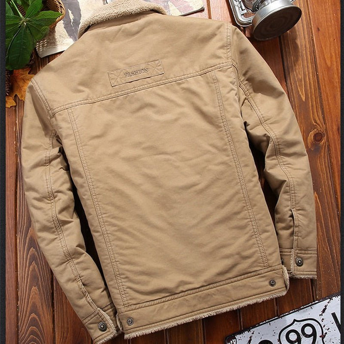 Antonios Cotton Fleece Winter Jacket - AntoniosClothing - Gray