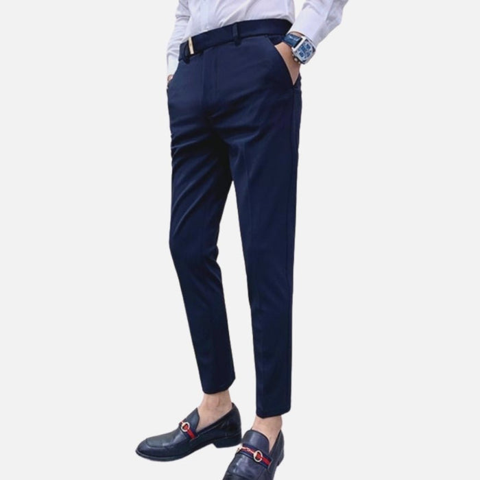 Antonios Navy Blue Casual Pants - AntoniosClothing - Blue