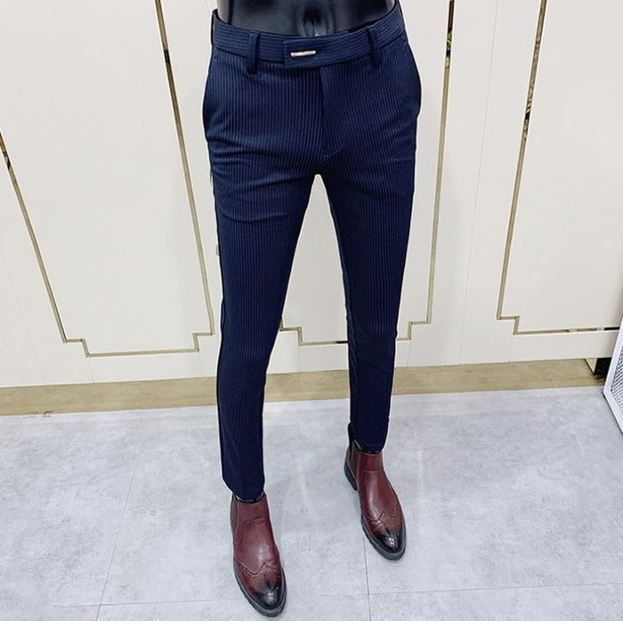 Antonios Navy Blue Casual Pants - AntoniosClothing - Blue