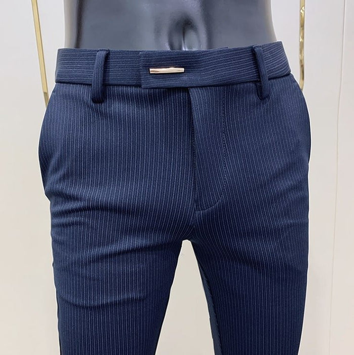 Antonios Navy Blue Casual Pants - AntoniosClothing - Blue