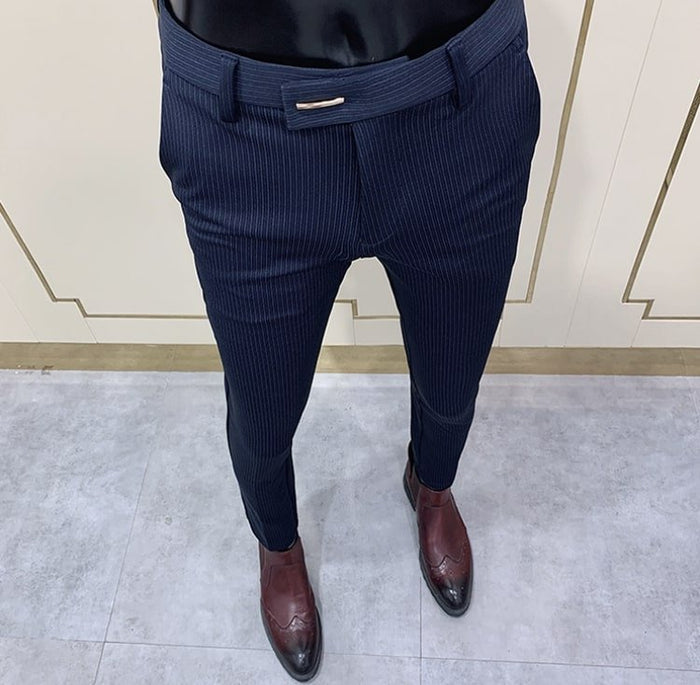 Antonios Navy Blue Casual Pants - AntoniosClothing - Blue
