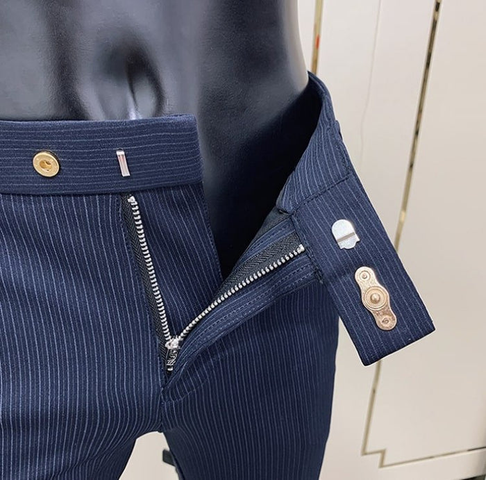 Antonios Navy Blue Casual Pants - AntoniosClothing - Blue