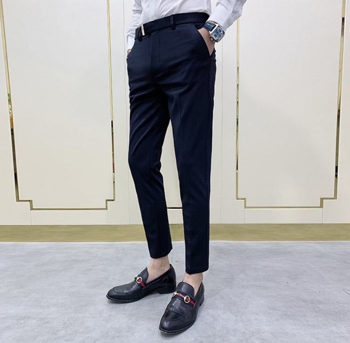 Antonios Navy Blue Casual Pants - AntoniosClothing - Blue