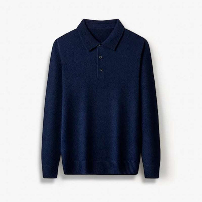 Antonios polo sweater with buttons - AntoniosClothing - Bean green