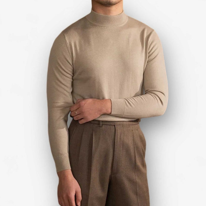 Antonios slim fit half-turtleneck sweater - AntoniosClothing - Gray