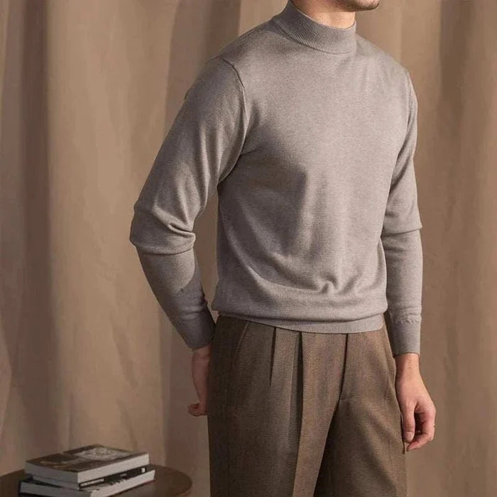 Antonios slim fit half-turtleneck sweater - AntoniosClothing - Gray