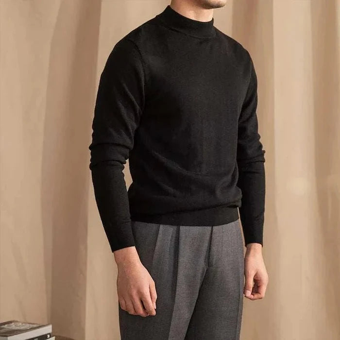 Antonios slim fit half-turtleneck sweater - AntoniosClothing - Gray