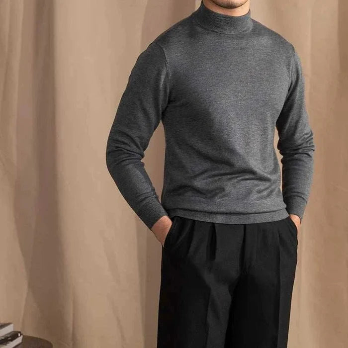Antonios slim fit half-turtleneck sweater - AntoniosClothing - Gray