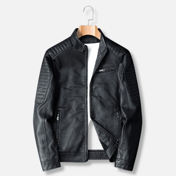 Antonios Winter Leather Jacket - AntoniosClothing - Black