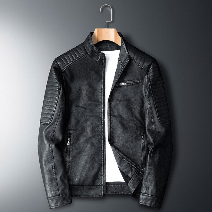 Antonios Winter Leather Jacket - AntoniosClothing - Black