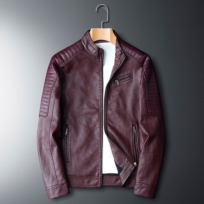 Antonios Winter Leather Jacket - AntoniosClothing - wine red