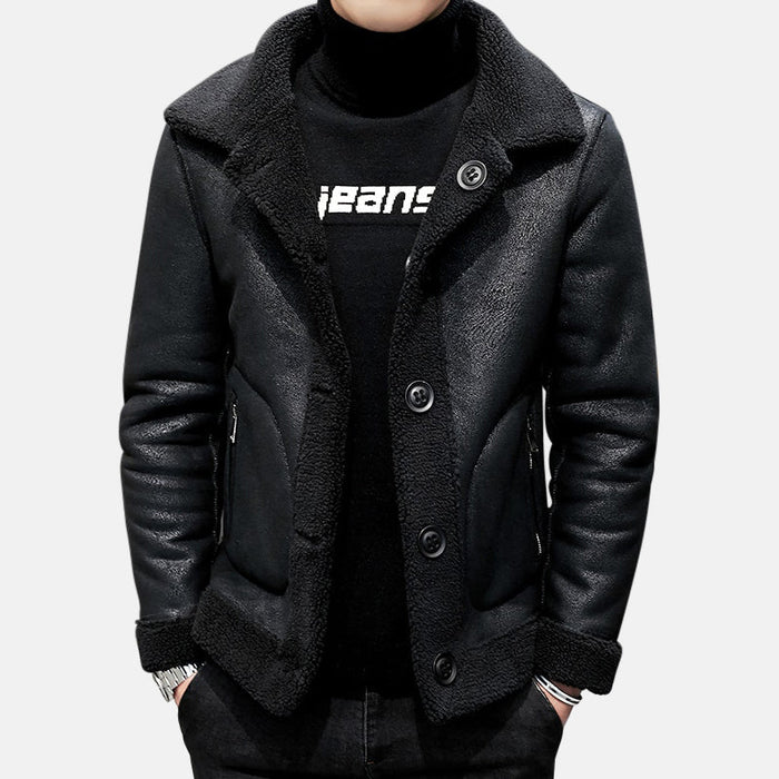 Antonios Winter Woolen Coat - AntoniosClothing - black