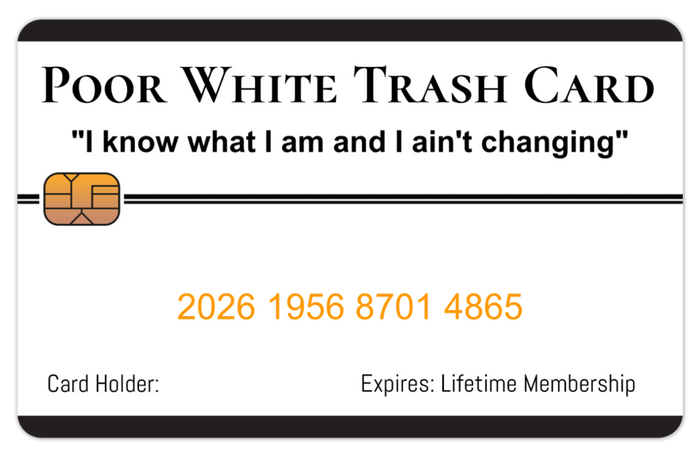 Aromabug: Official Poor White Trash Card. 8 PACK  (Free Shipping)