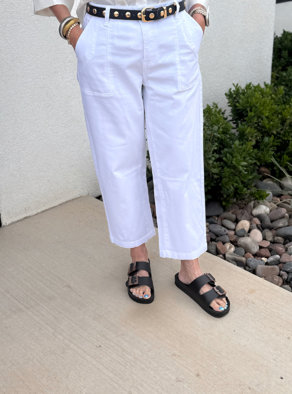 Ashton Wide Leg Barrel- Optic White
