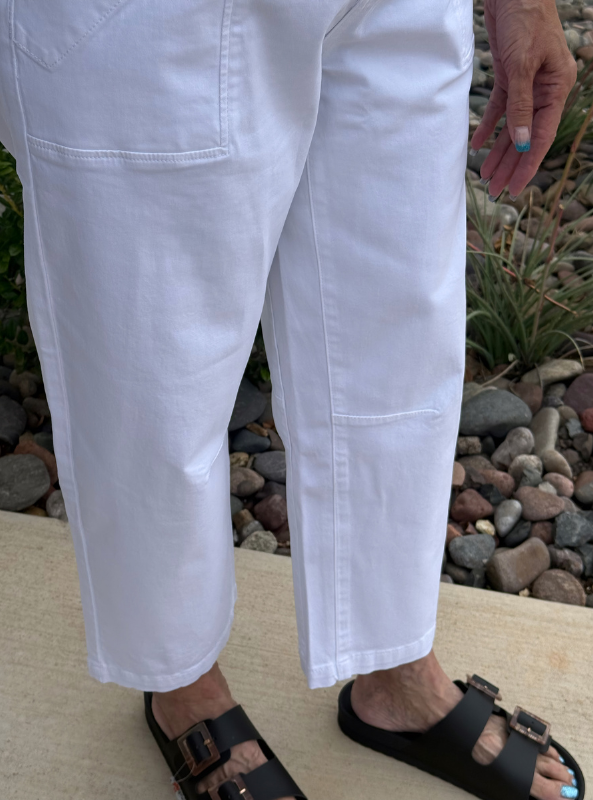 Ashton Wide Leg Barrel- Optic White