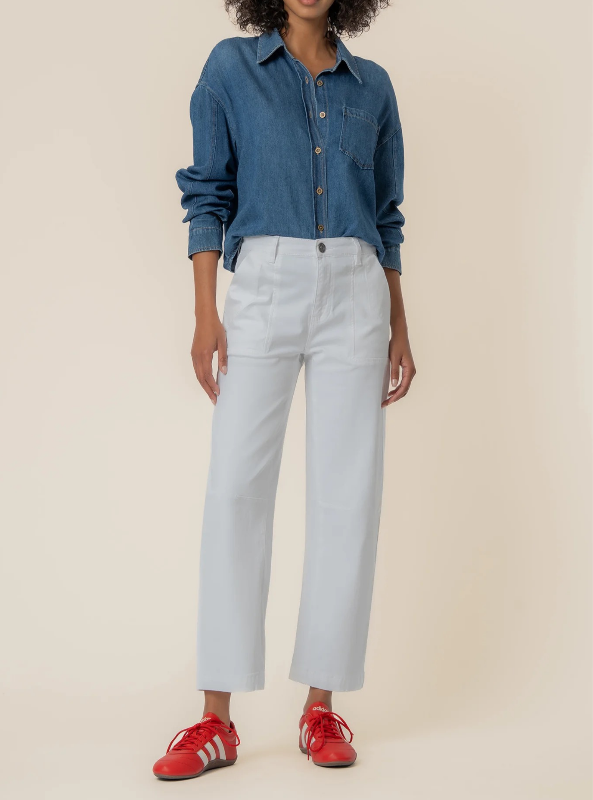 Ashton Wide Leg Barrel- Optic White