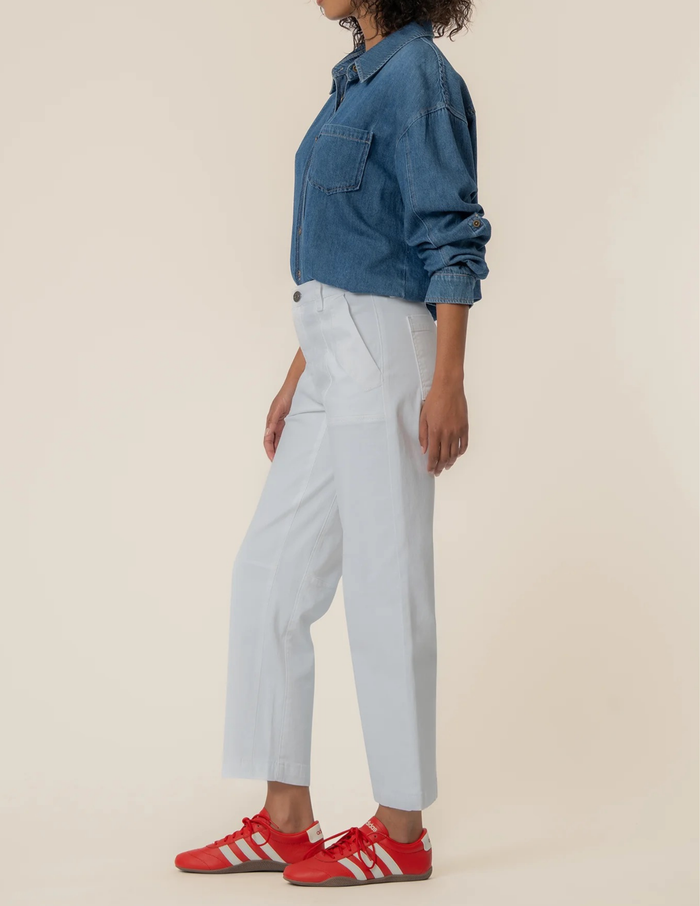 Ashton Wide Leg Barrel- Optic White